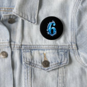 Bijpassende Zes Zeven Vlammend Ijs Grappig Meme 67 Ronde Button 5,7 Cm (In situ)