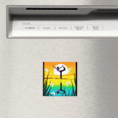 Bijprofiel van een vrouw die yoghurt magneet (Insitu (Vaatwasser))