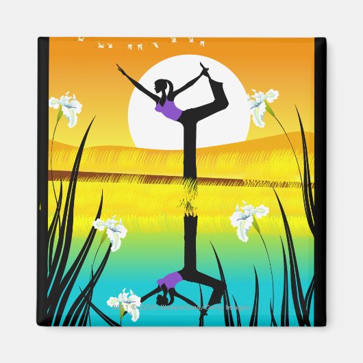 Bijprofiel van een vrouw die yoghurt magneet (Voorkant)