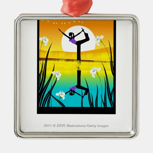 Bijprofiel van een vrouw die yoghurt metalen ornament (Voorkant)