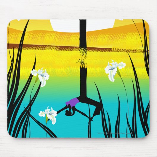 Bijprofiel van een vrouw die yoghurt muismat (Voorkant)