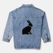 Bijprofiel Zwart Silhouet Konijnenbloemen Denim Jacket (Achterkant)