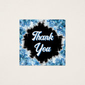 Bijsluiter blauwe kristallen vierkante visitekaartjes (Voorkant)