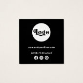 Bijsluiter blauwe kristallen vierkante visitekaartjes (Achterkant)