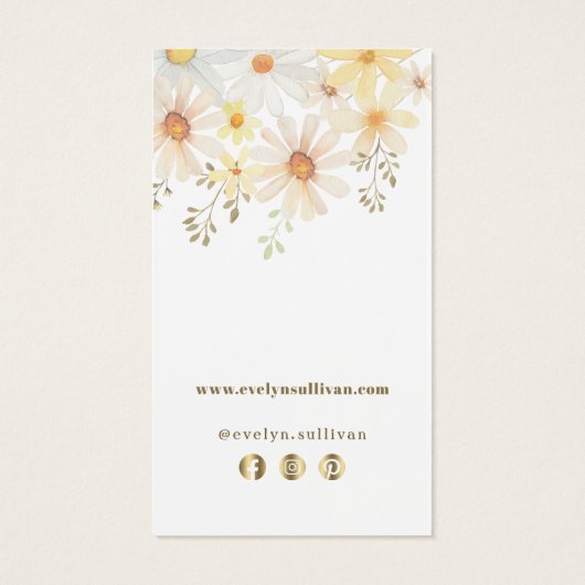 Bijsluiter madeliefjes visitekaartje (Achterkant)