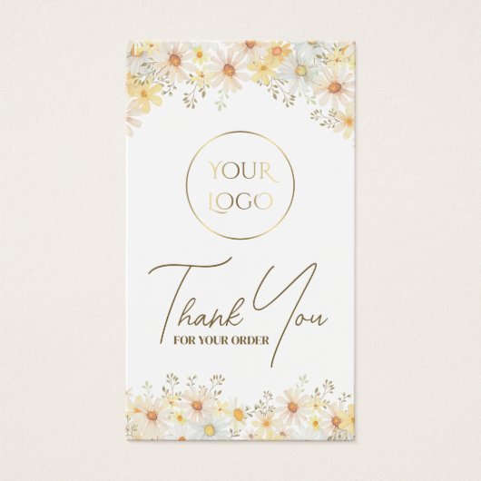 Bijsluiter madeliefjes visitekaartje (Voorkant)