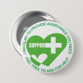 BIJSTAND/HELP-provider Ronde Button 7,6 Cm (Voorkant /achterkant)