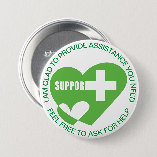BIJSTAND/HELP-provider Ronde Button 7,6 Cm (Voorkant /achterkant)