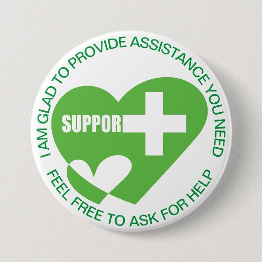 BIJSTAND/HELP-provider Ronde Button 7,6 Cm (Voorkant)