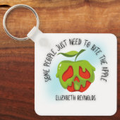 Bijt in de appel sleutelhanger (Voorkant)