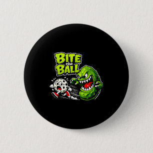 Bijt in de bal pickleball retro sport grappige gra ronde button 5,7 cm