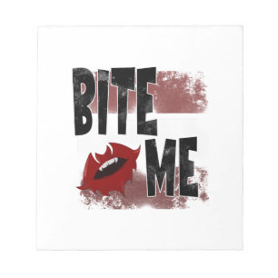 Bijt me - Coole Quote - Halloween - Vleermuis Notitieblok