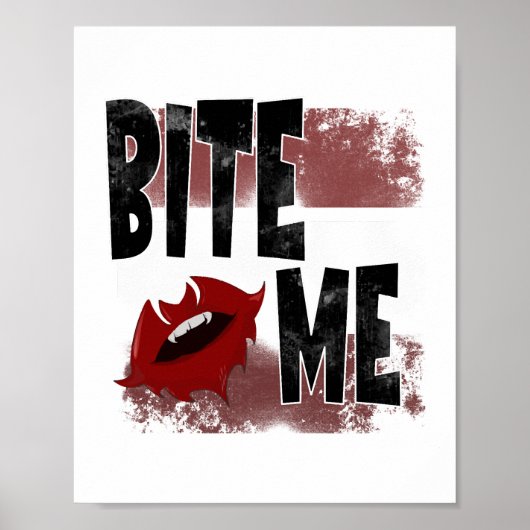 Bijt me - Coole Quote - Halloween - Vleermuis Poster (Voorkant)