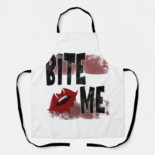 Bijt me - Coole Quote - Halloween - Vleermuis Schort (Voorkant)