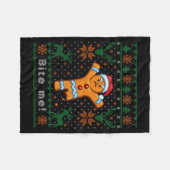 Bijt Me Gemberkoekman - Grappige Horrendelijke Ker Fleece Deken (Voorkant (Horizontaal))