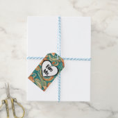 Bijt me Grappig Hart Swirly Retro Design Cadeaulabel (Met Touw)