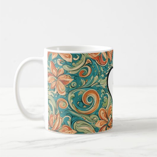 Bijt me Grappig Hart Swirly Retro Design Koffiemok (Links)