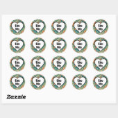 Bijt me Grappig Hart Swirly Retro Design Ronde Sticker (Vel)