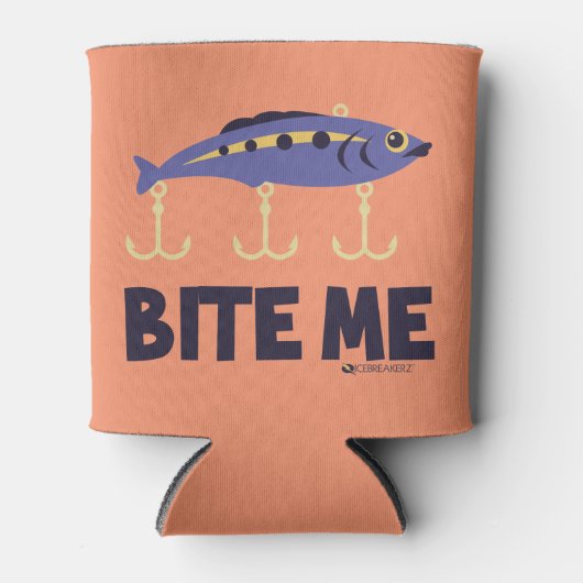 Bijt me grappig kan coolie blikjeskoeler (Voorkant)