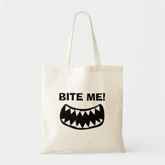 Bijt Me! grappige canvas tas (Voorkant)