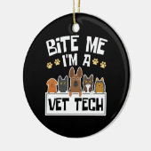 Bijt me ik ben een Vet Tech Grappige Veterinaire T Keramisch Ornament (Links)