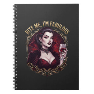 Bijt Me Ik Ben Fabulous Vampier Gotische Wijn Glas Notitieboek