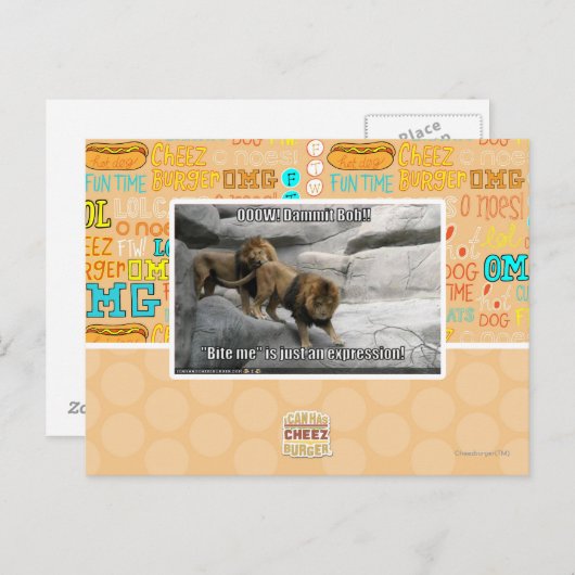 Bijt me is enkel een uitdrukking! briefkaart (Voorkant / Achterkant)