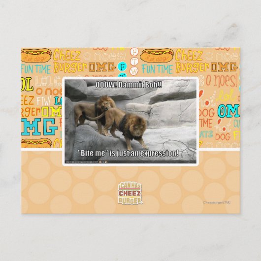 Bijt me is enkel een uitdrukking! briefkaart (Voorkant)