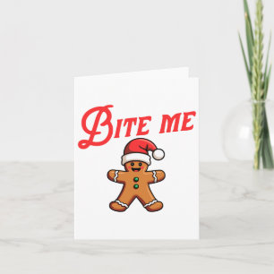 Bijt Me Peperkoek Koekje Funny Sarcastisch Kerstmi Kaart