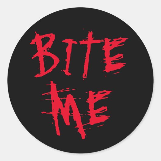 Bijt me rood bloed typografie grappig Halloween fe Ronde Sticker (Voorkant)