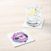 Bijt me roze halloween lippen kartonnen onderzetters (Insitu)