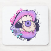 Bijt me roze halloween lippen muismat (Voorkant)