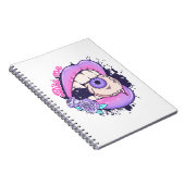 Bijt me roze halloween lippen notitieboek (Rechterzijde)