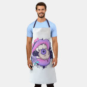 Bijt me roze halloween lippen schort (Gedragen)