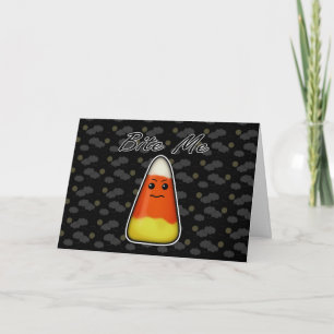 Bijt Me, Schattige Angry Candy Corn Cartoon Design Kaart