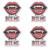 Bijt me vampier mond sticker (Voorkant)