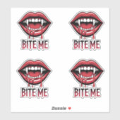 Bijt me vampier mond sticker (Vel)