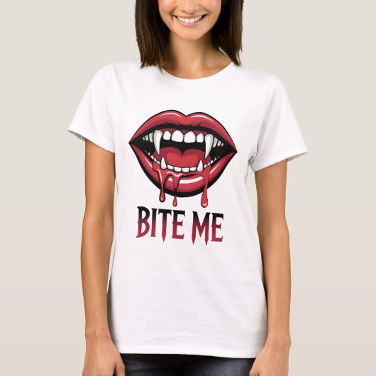 Bijt me vampier mond t-shirt (Voorkant)