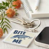 Bijt me Vist lokken acryl Sleutelhanger (Voorkant Rechts)