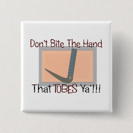 Bijt niet in de hand die TUBES YA Vierkante Button 5,1 Cm