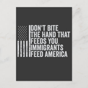 Bijt niet op de hand die je Amerikaans voedt Briefkaart