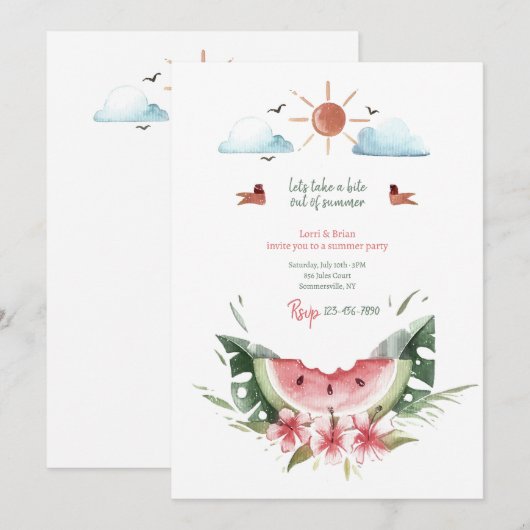 Bijt uit de zomer kaart (Voorkant / Achterkant)