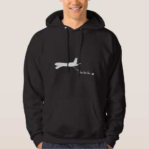 Bijtanken Santa's slee Funny Kerst vliegtuig Hoodie
