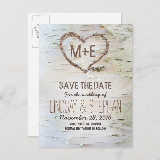 Bijtende bast, met uitzondering van de datum brief aankondigingskaart (Voorkant / Achterkant)