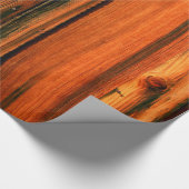 bijtende dennenhouten planken cadeaupapier (Hoek)