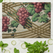 bijtende druiven en wijnstokken theedoek (Gevouwen)
