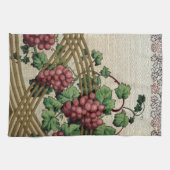 bijtende druiven en wijnstokken theedoek (Horizontaal)