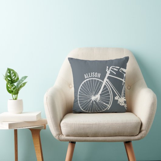 , bijtende fiets + elke kleur op maat kussen (Stoel)