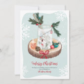 Bijtende kersttekeningen met sneeuw feestdagenkaart (Voorkant)