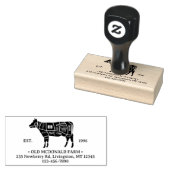  bijtende Koe Vleesslagerenkaart Boerderij land Rubberstempel (Gestempeld)